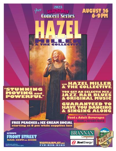 August 26 TGIFairplay Concert with Hazel Miller and Free Peaches & Ice Cream